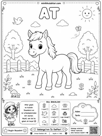 At Boyama Sayfası (Ücretsiz PDF İndir ve Yazdır)
